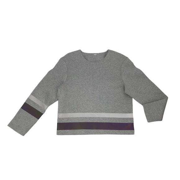 Vimmia Marina Pullover Scuba Sweatshirt Reflective Stripes Heathered Gray Medium - Picture 2 of 5
